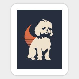 Maltese Dog 2 - Japanese Old Vintage Sticker